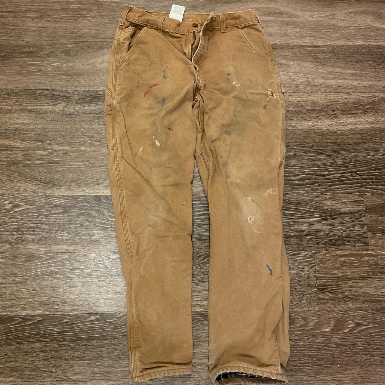 Thrashed blanket Lined Carhartt pants, size... Depop