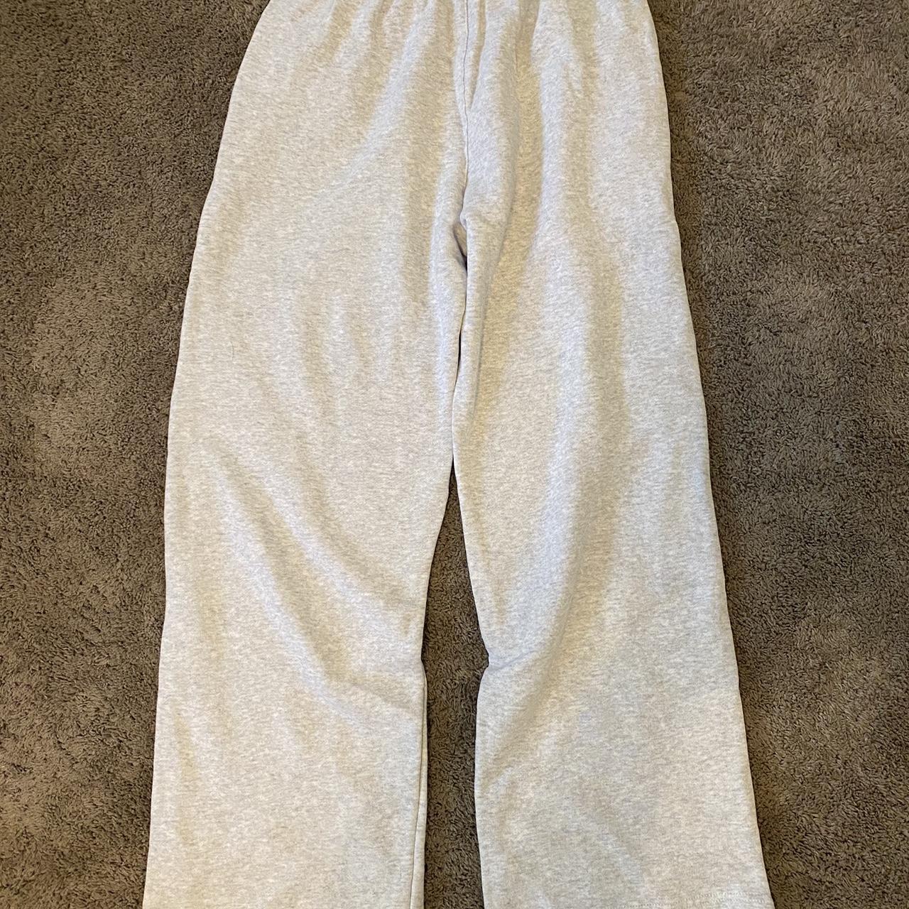 S/M Silver Grey Anastasia Tie Sweatpants - Depop