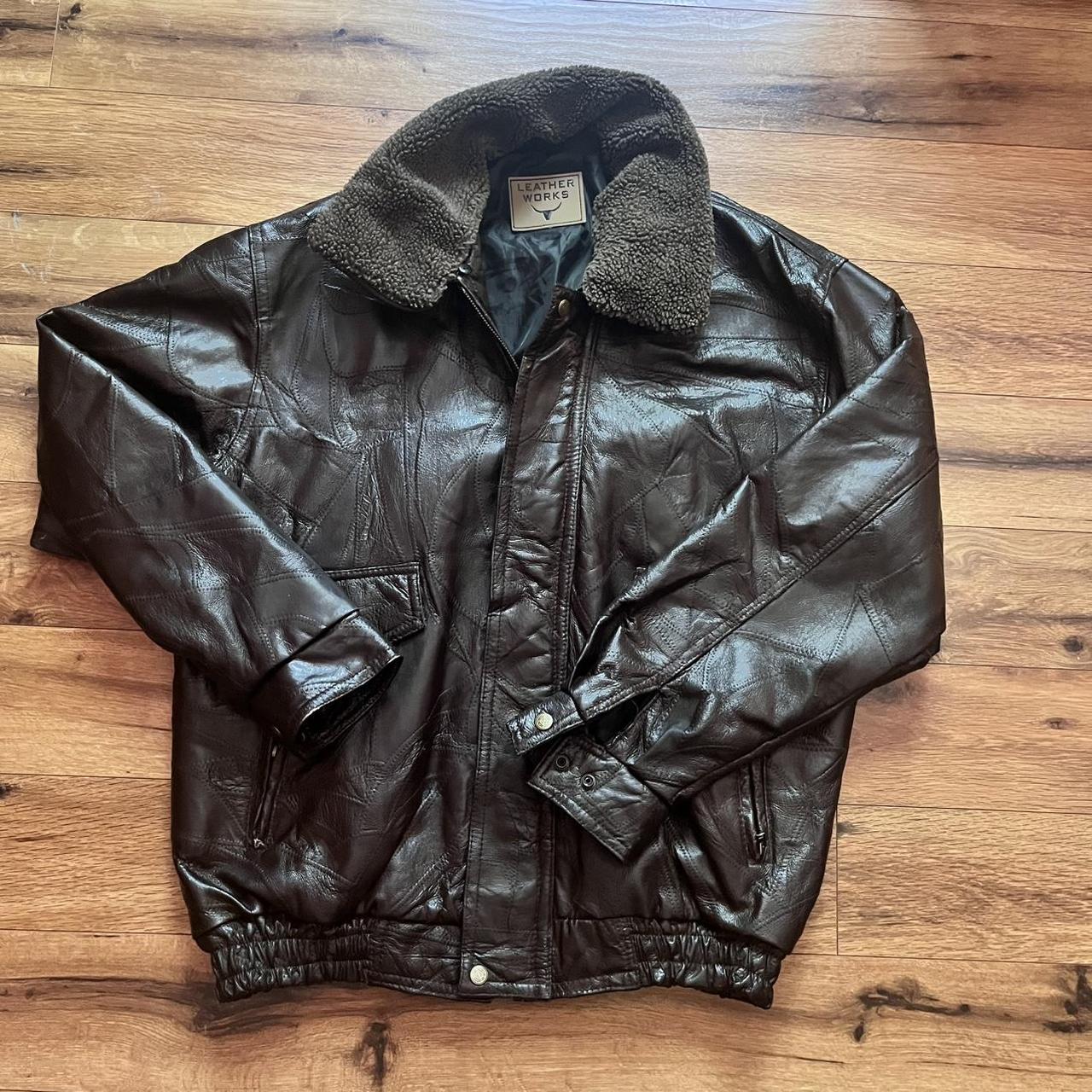 Leather jacket-vintage-y2k - Depop