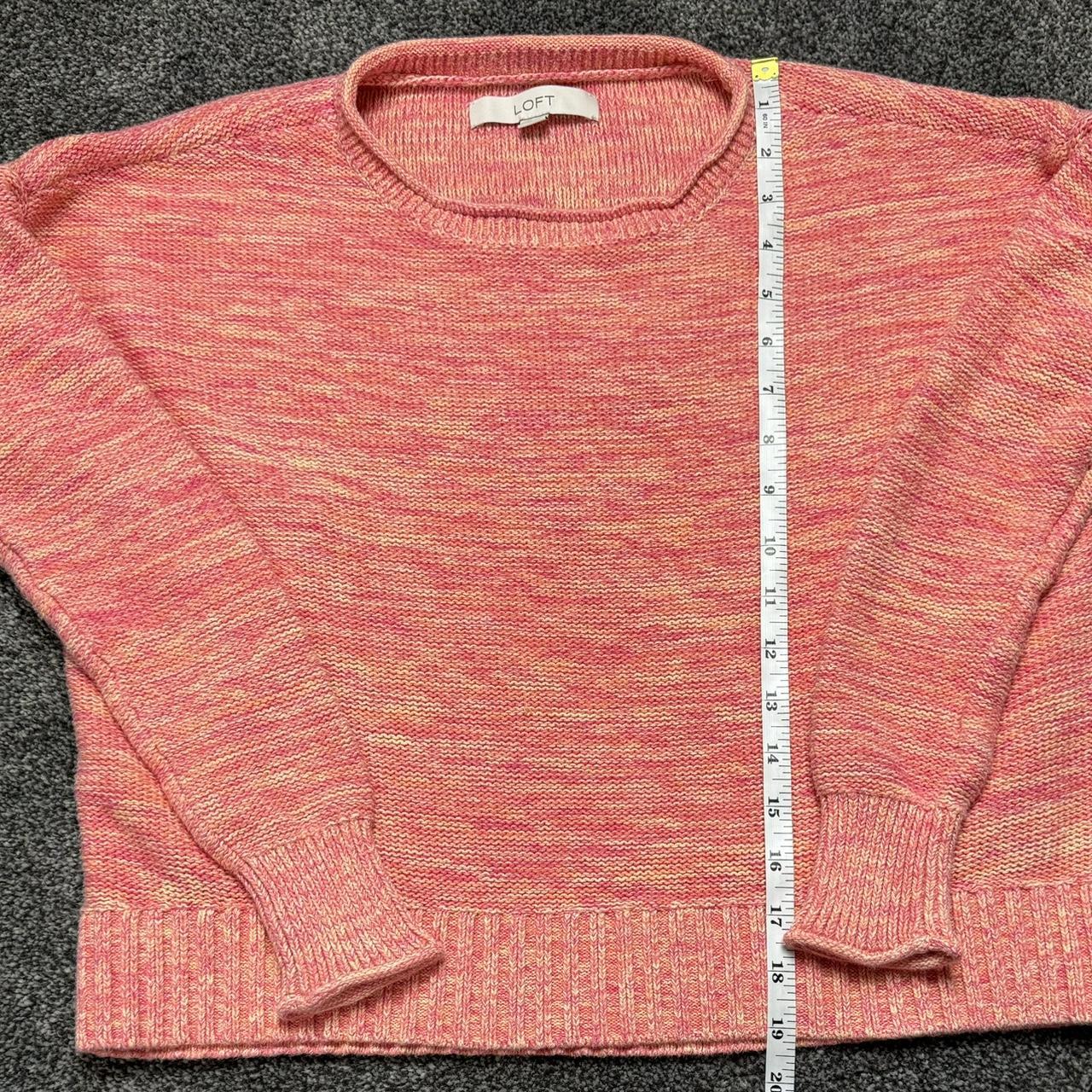 LOFT~Marled‎ Elliptical Hem~Pink Knit Sweater~Women's Size Small~Preowned