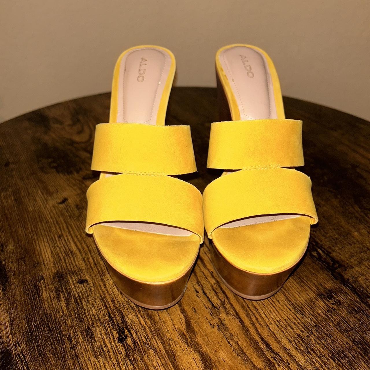 Ella Women's Bright Yellow Heeled Sandals | Aldo Shoes