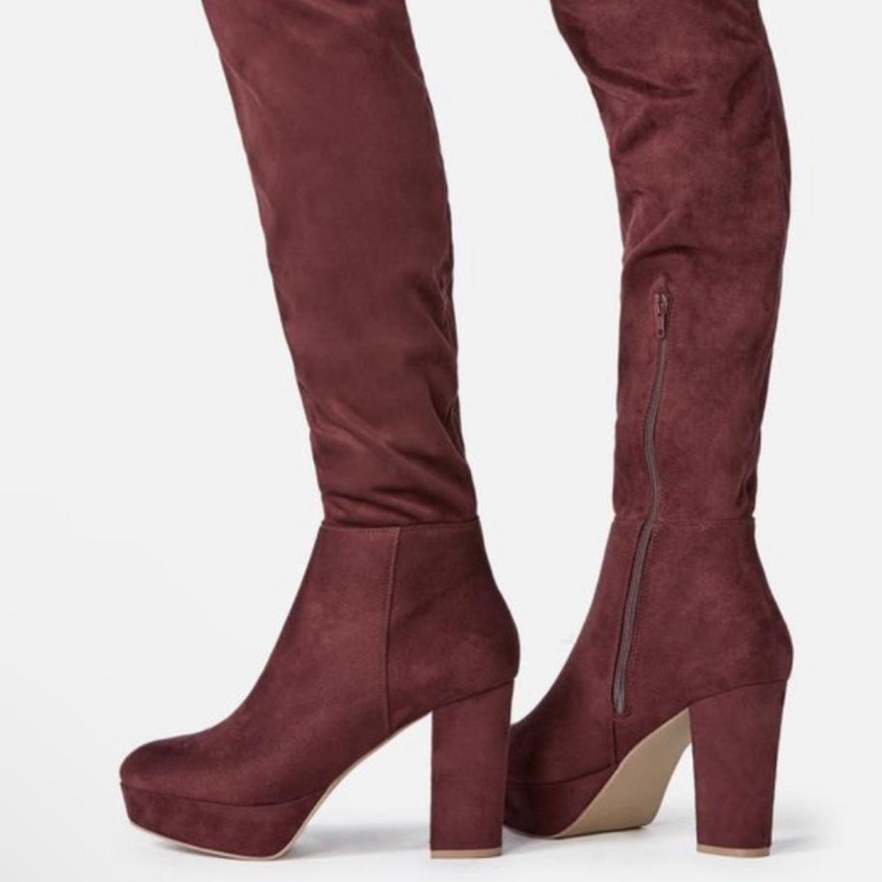 Justfab top burgundy boots