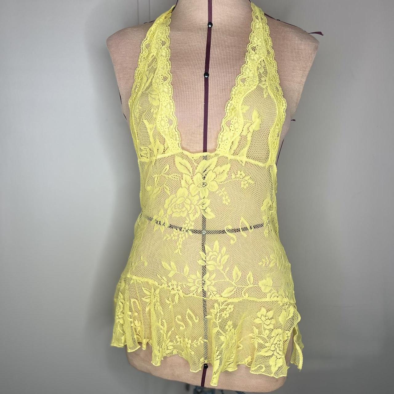 Victoria's Secret Y2K Yellow Babydoll sz 38 - Depop