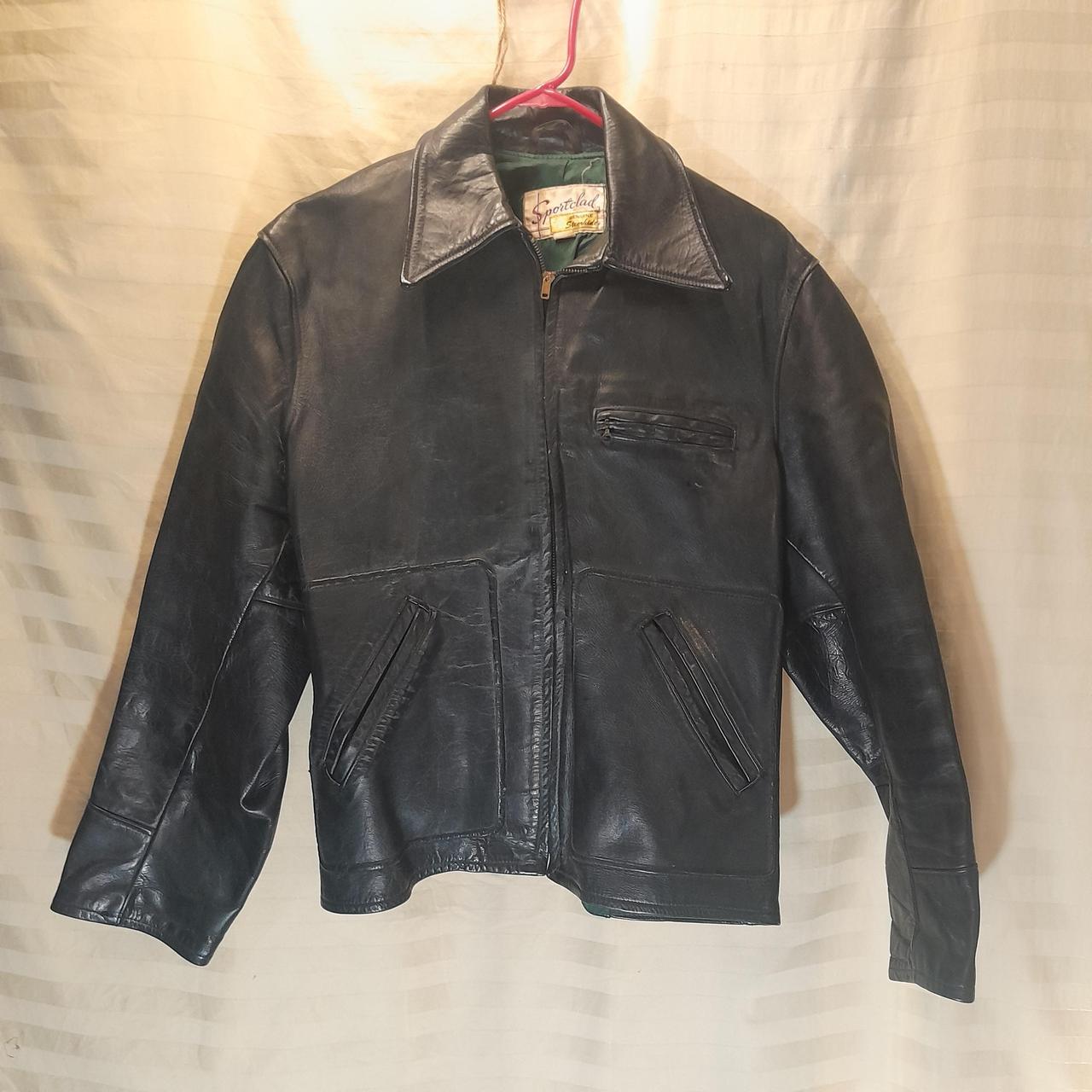 Vintage leather jacket made by Sportclad A couple... - Depop
