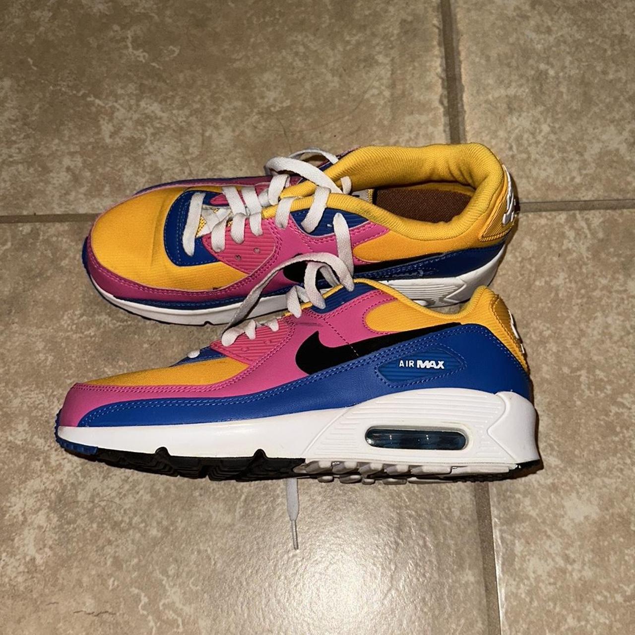 Pink yellow best sale blue air max