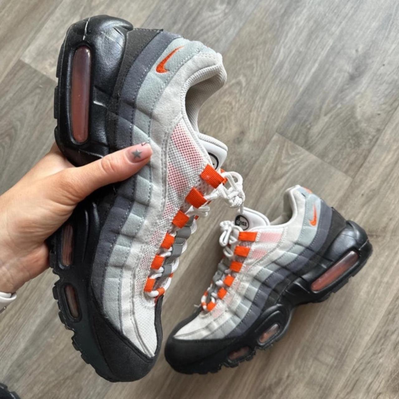 Custom made black grey and orange Nike 110s air Depop