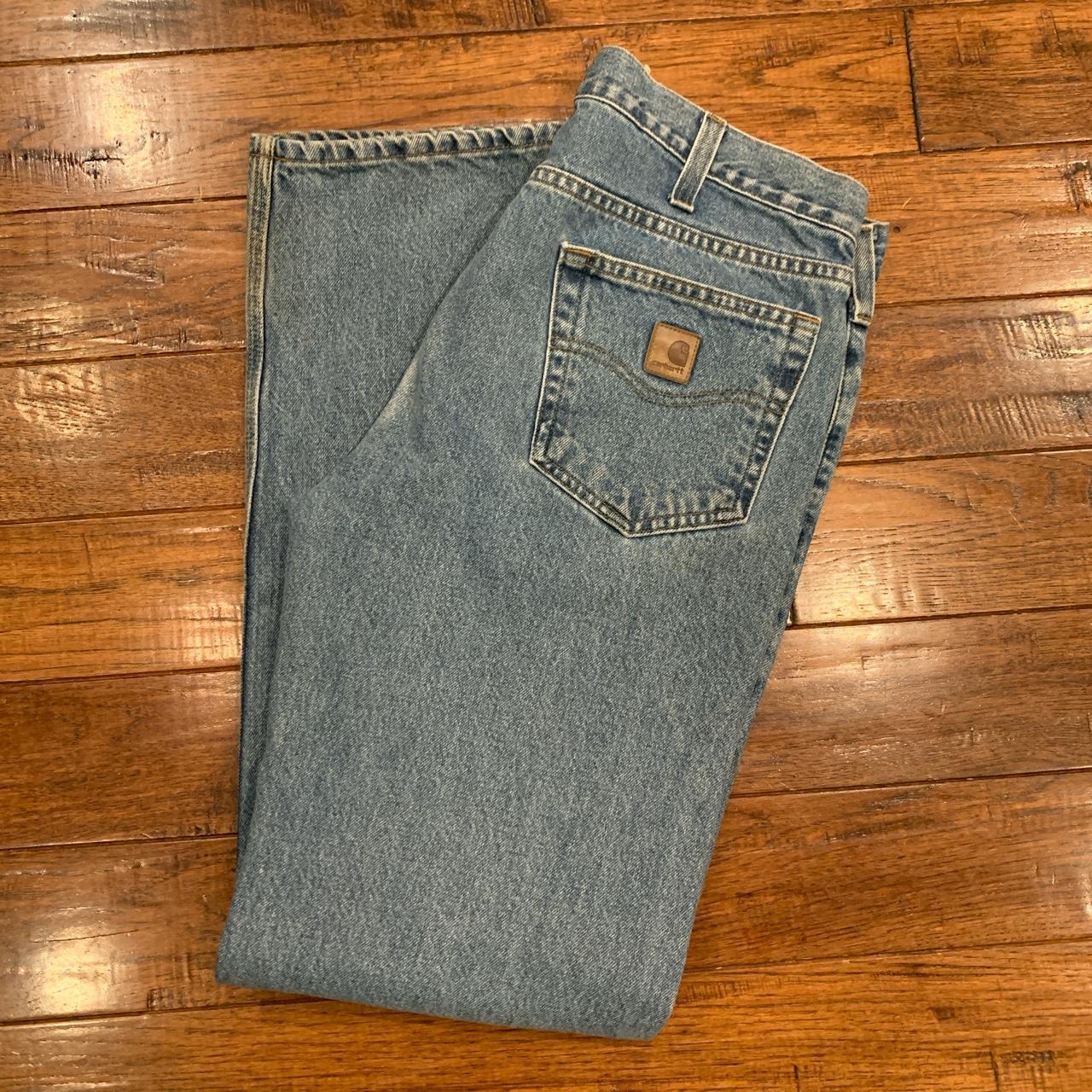 Crazy Faded Vintage Carhartt Denim Jeans Amazing... - Depop