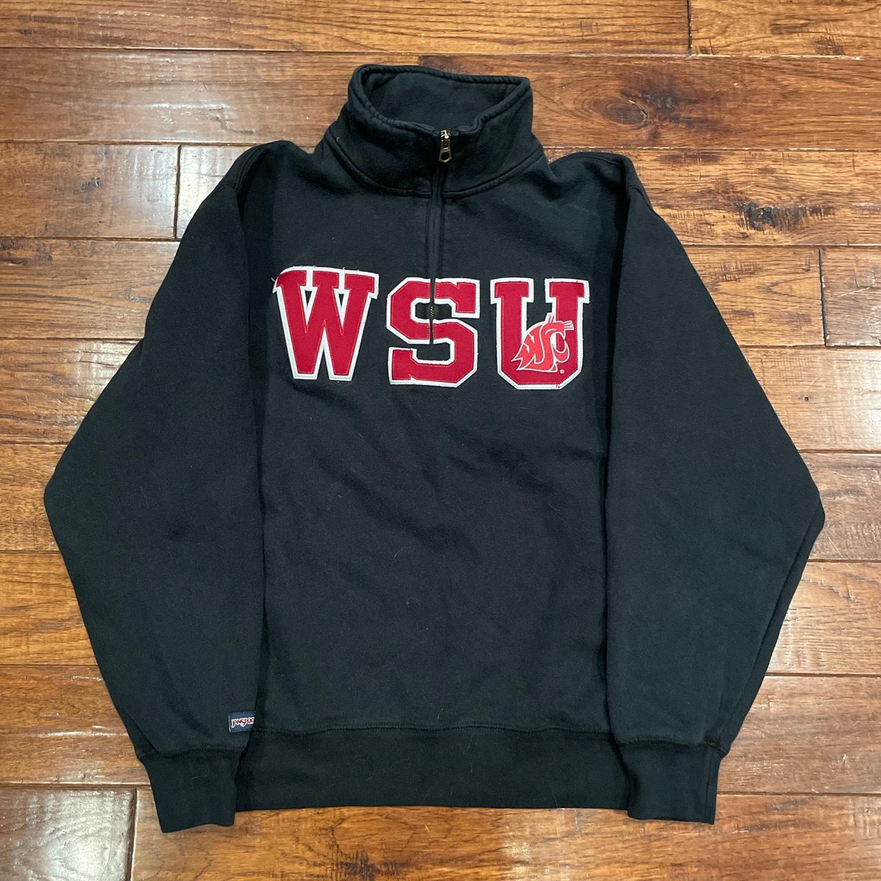 Vintage Embroidered WSU Quarter Zip Perfect... - Depop