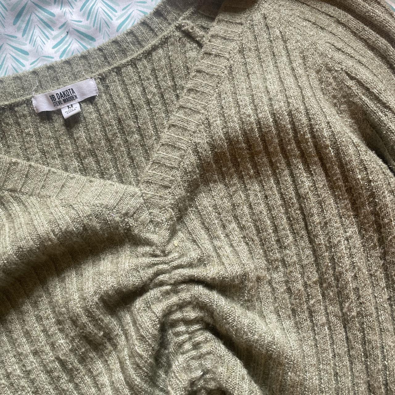 BB Dakota light sage green sweater with middle draw... - Depop