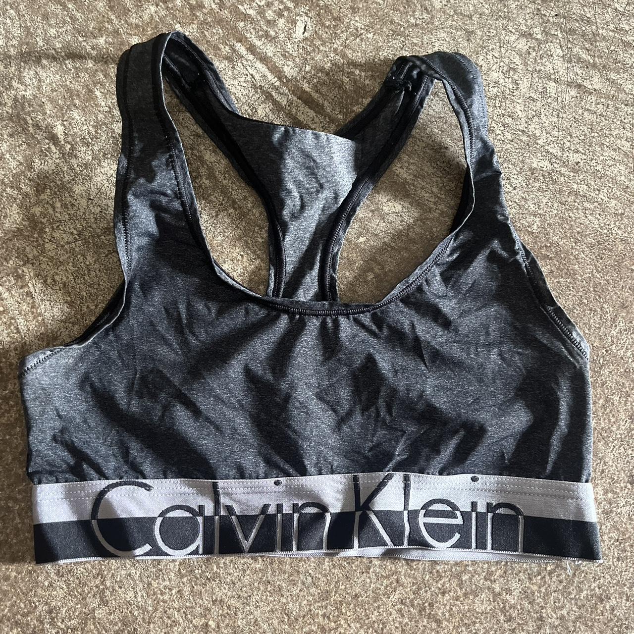 CALVIN KLEIN RACERBACK LOUNGE BRA COLOR: BLACK SIZE: - Depop