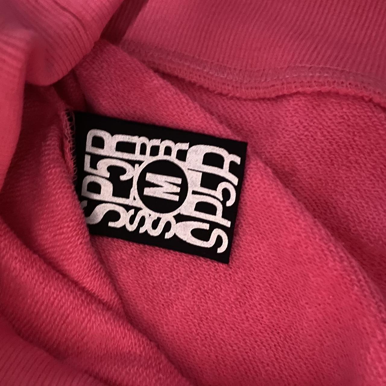 sp5der worldwide p1nk hoodie size medium brand... - Depop