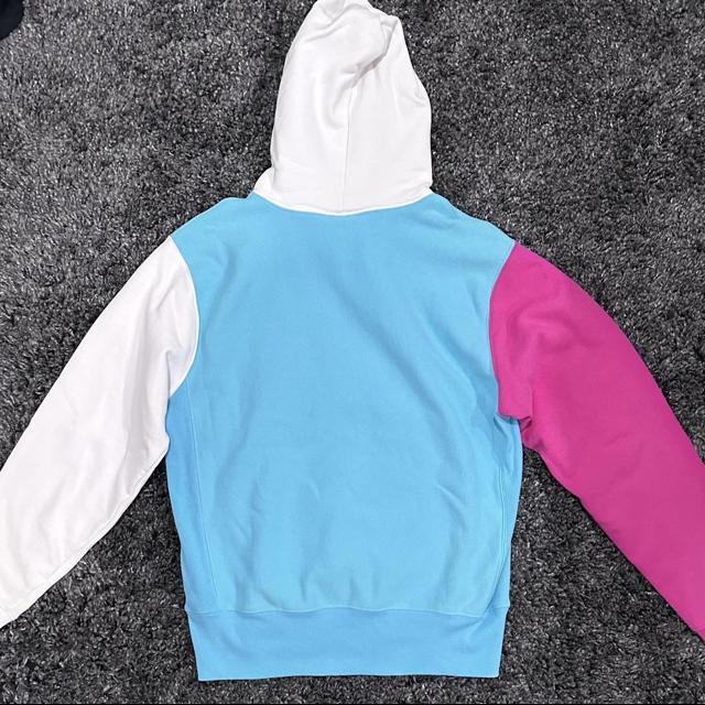 Champion pink and online blue hoodie