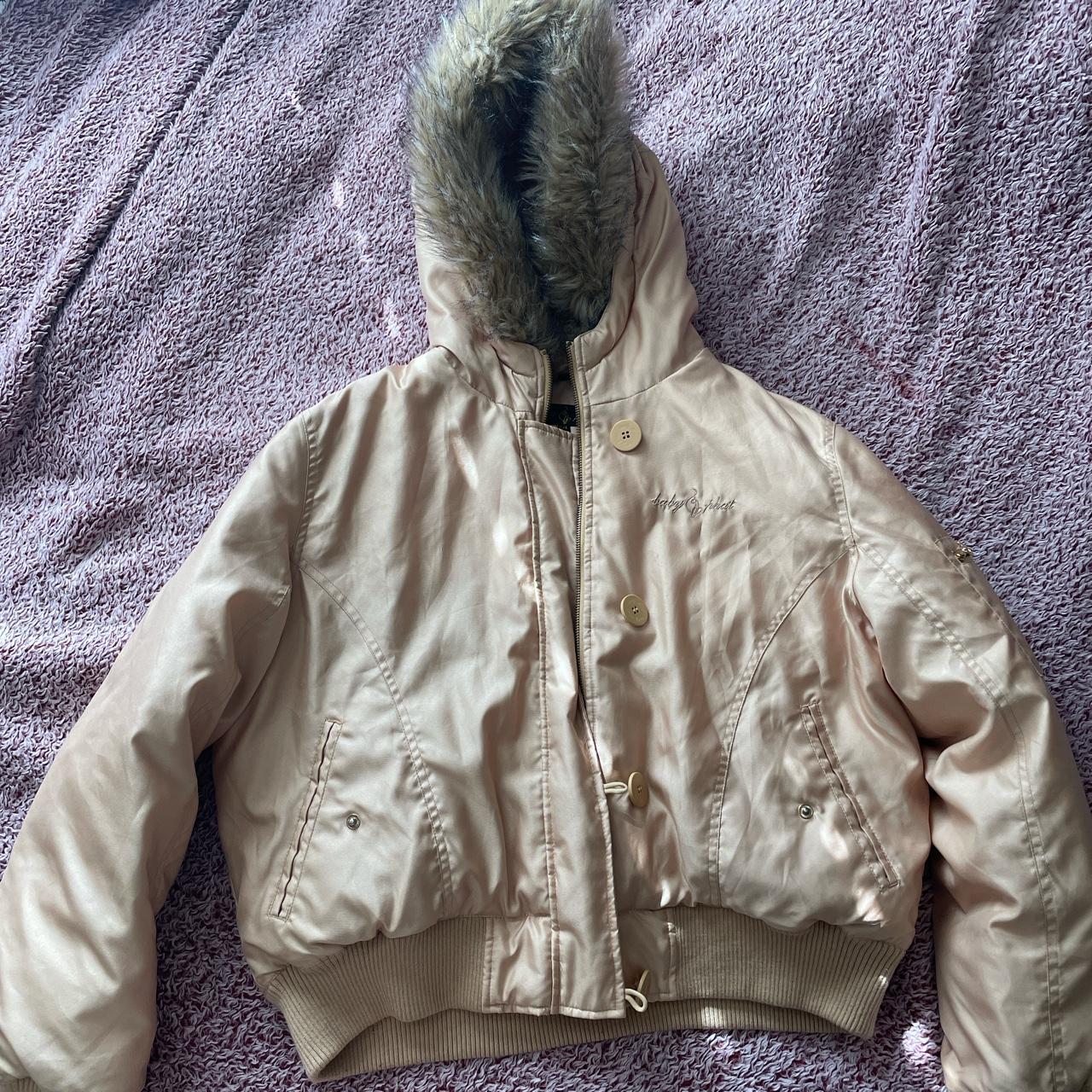 Gold Baby Phat Puffer Jacket W  Removable Fur On The - Depop