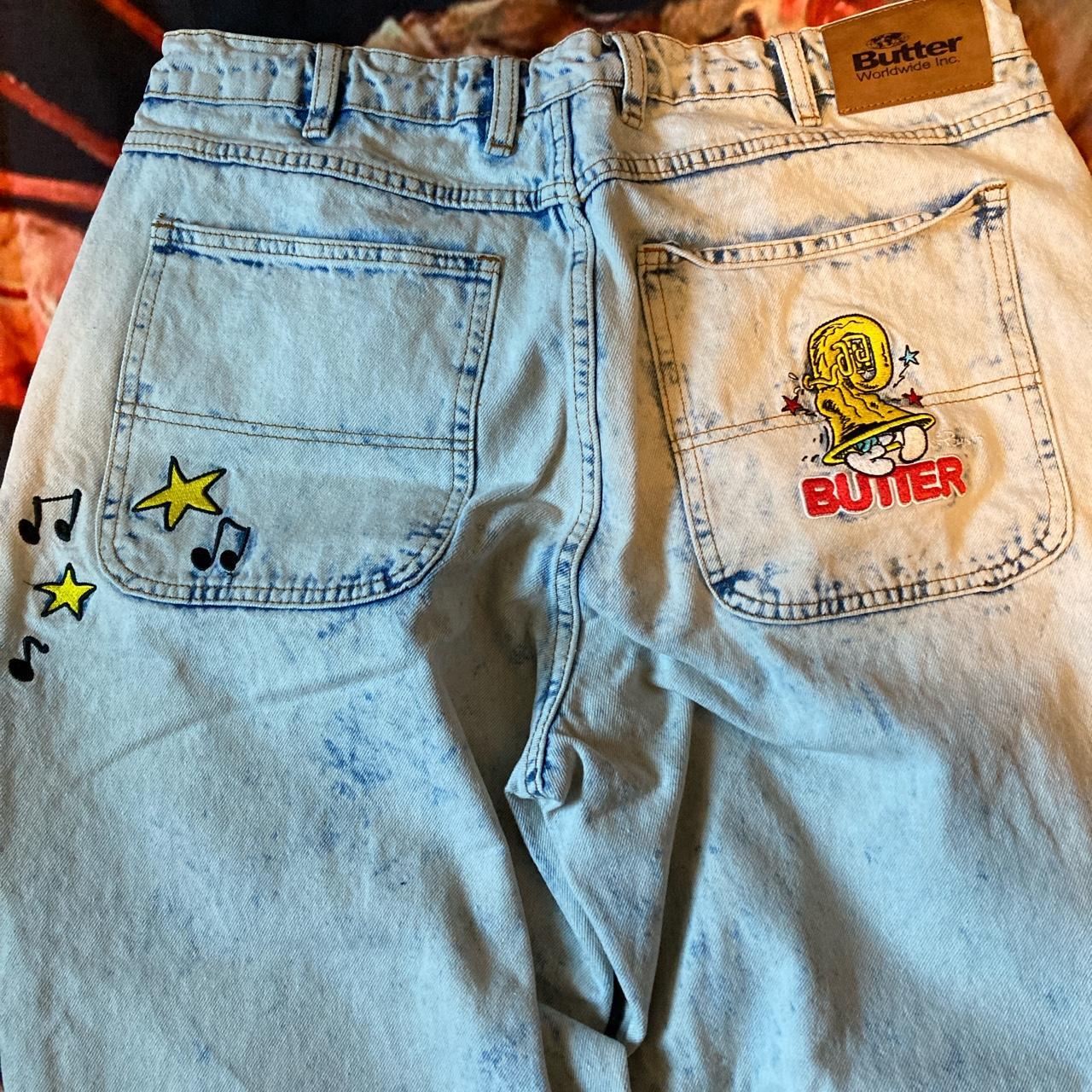 Butter goods Smurf collab jeans from crotch to foot... Depop