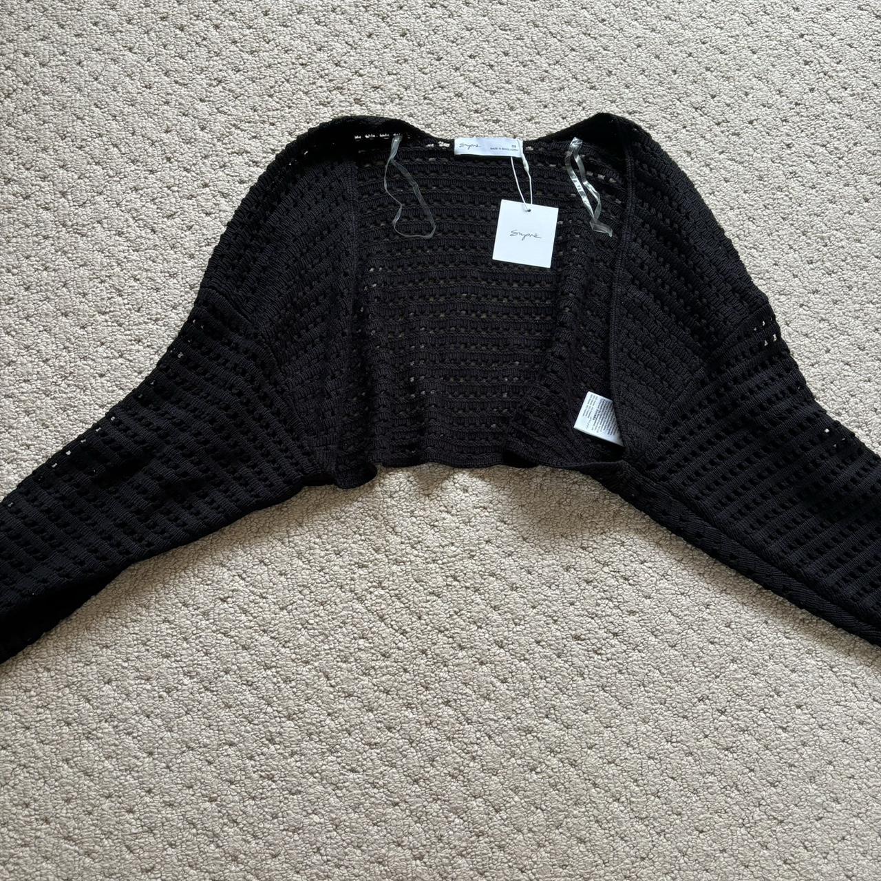 BRAND NEW open knit shrug size S knit shrug Depop