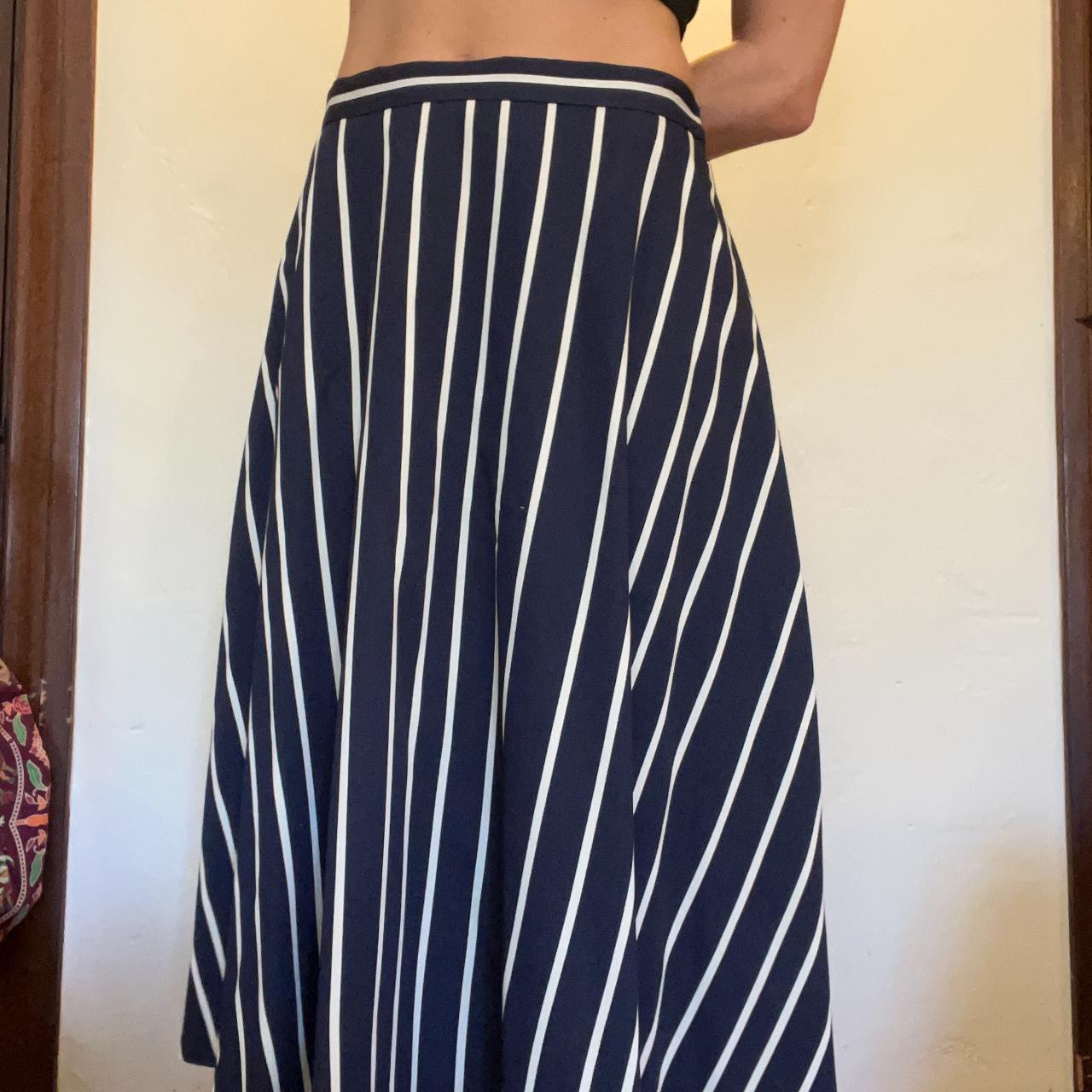 Jason Wu Striped Twill Midi Skirt -... - Depop