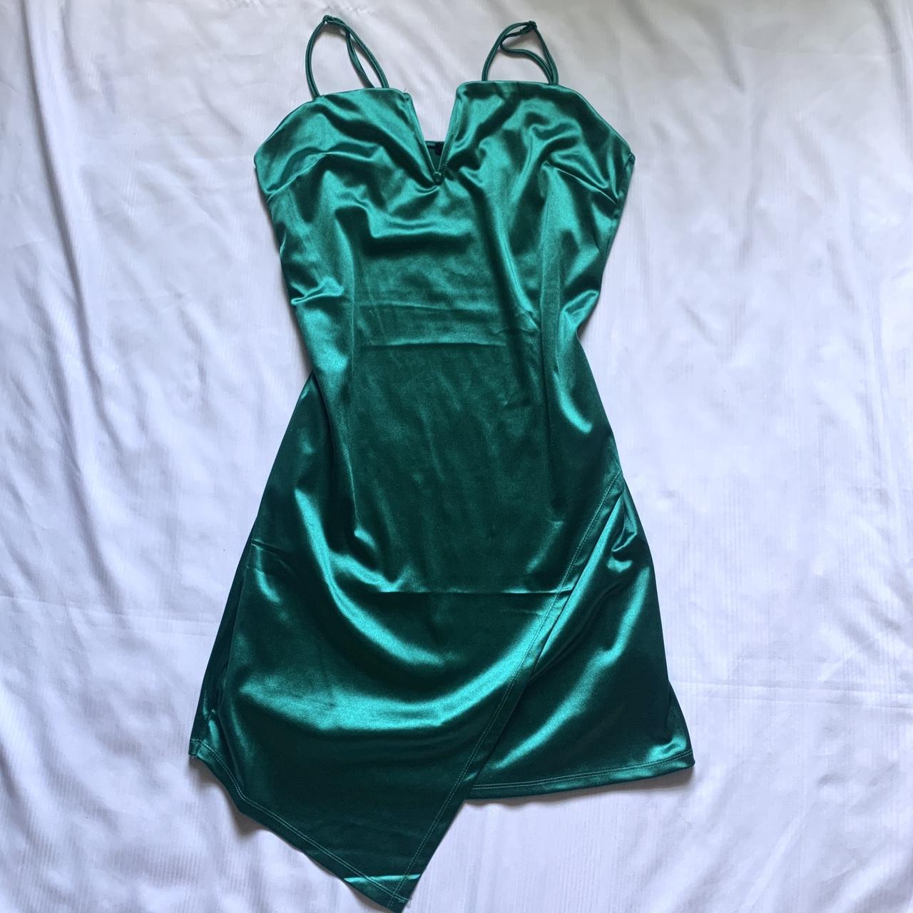 green slip dress - size L - never... - Depop