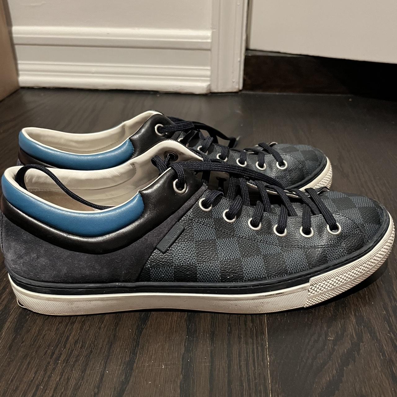 Louis Vuitton men's red sneakers burgundy MS 0166 | Depop