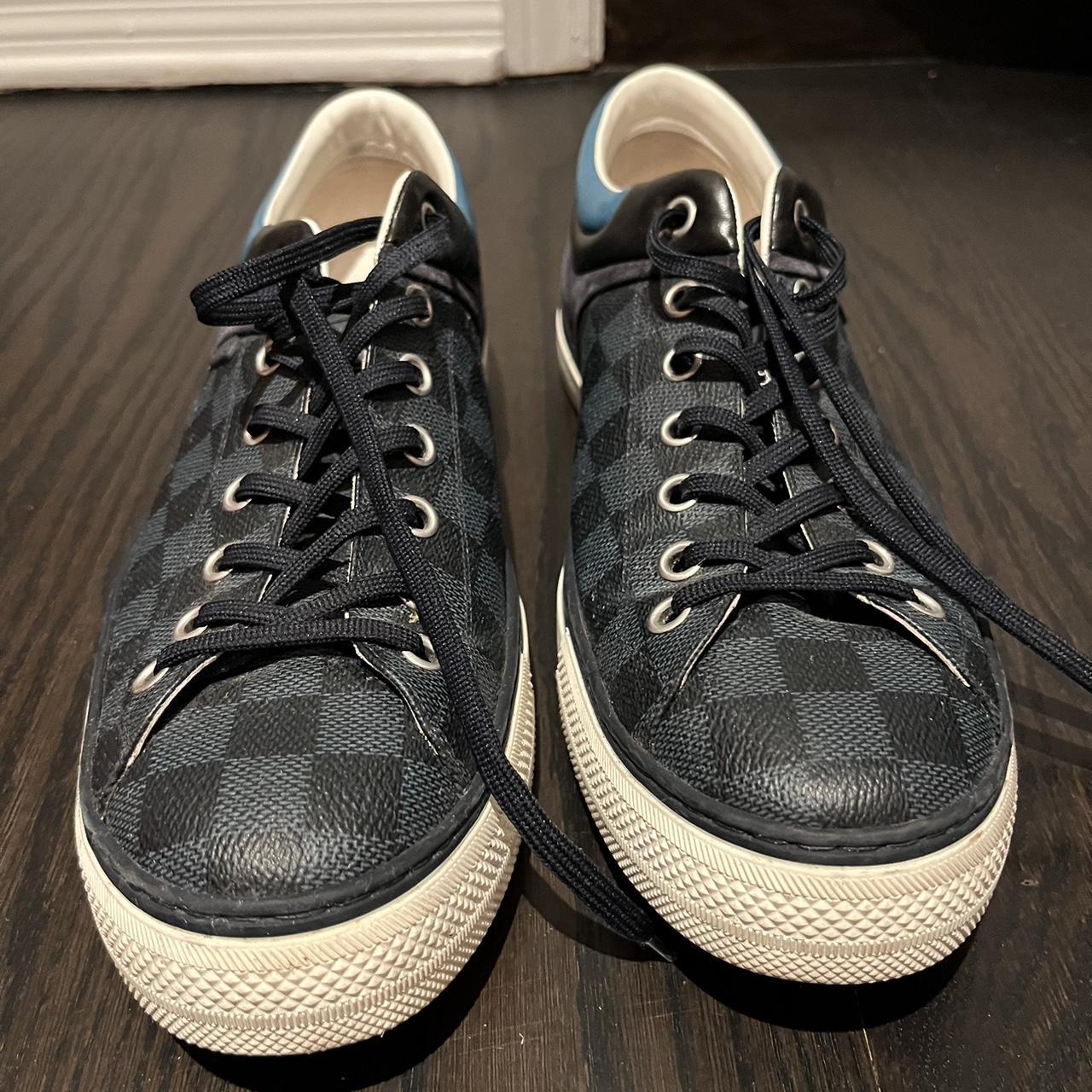 Louis Vuitton men's blue sneakers MS 1124 | Depop