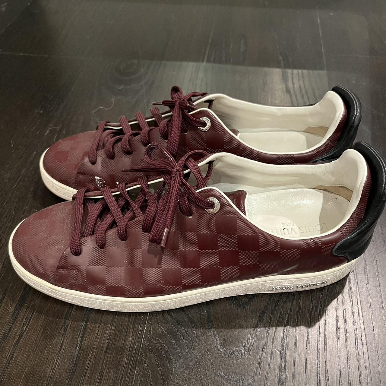 LOUIS Louis Vuitton men's red sneakers burgundy MS 0166 | Depop