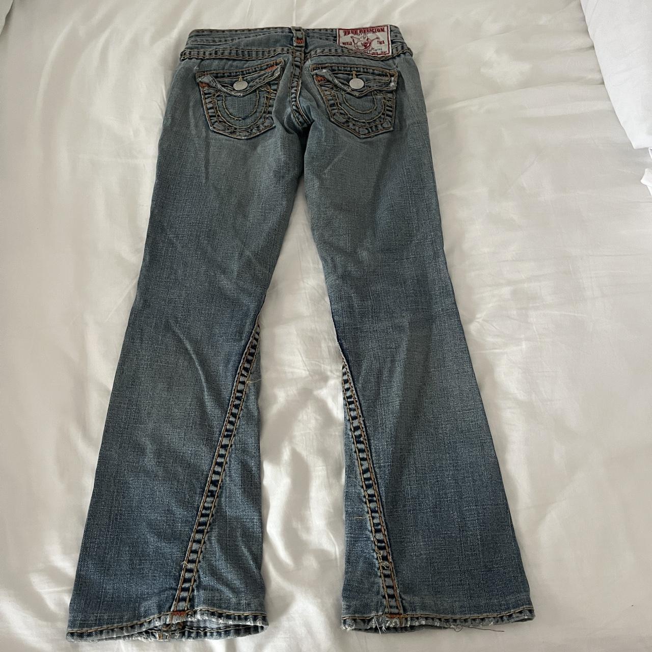 low rise vintage true religion joey light wash flare... Depop