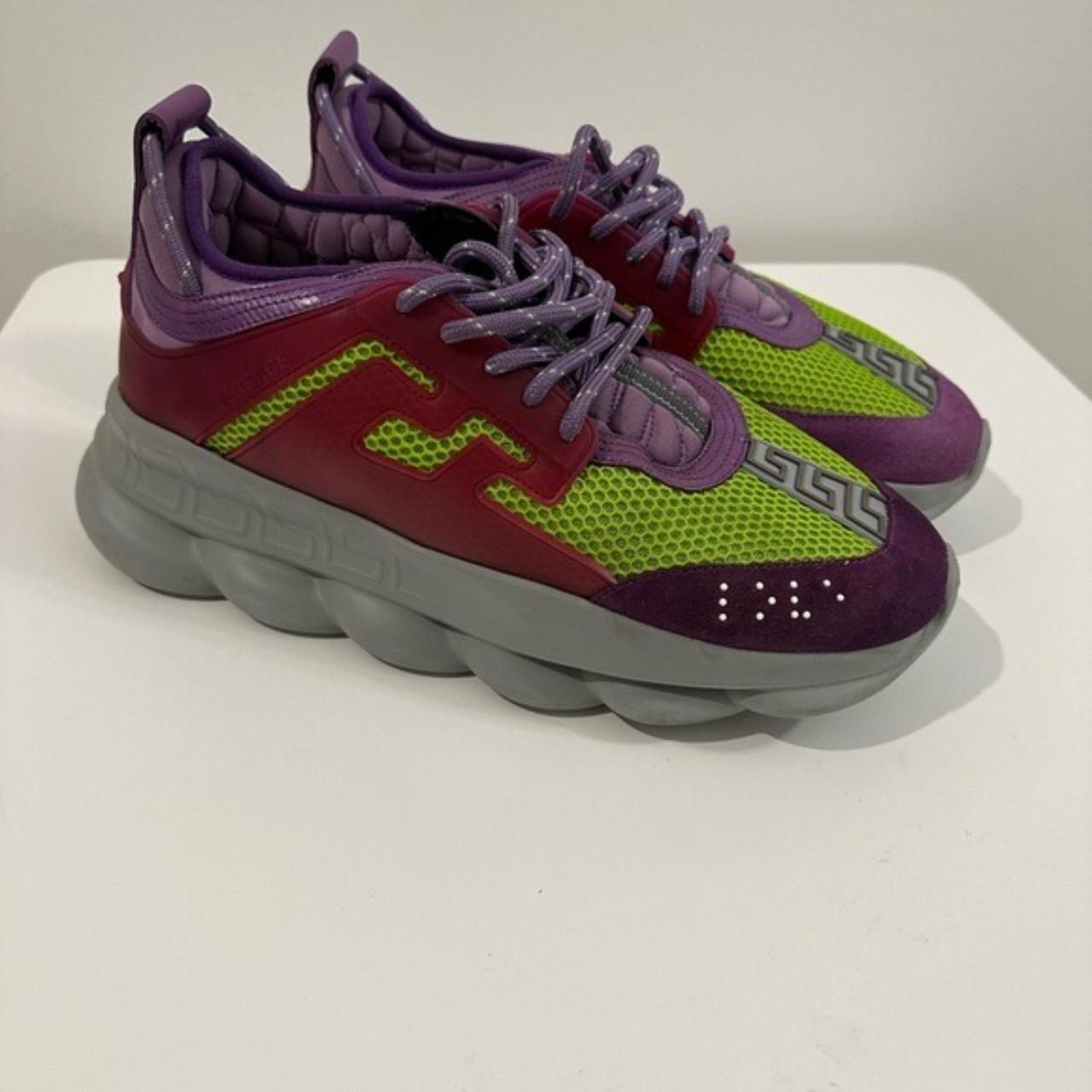 Green Purple Versace Chain Reaction! Pre Owned Size 9 (42EU) $400