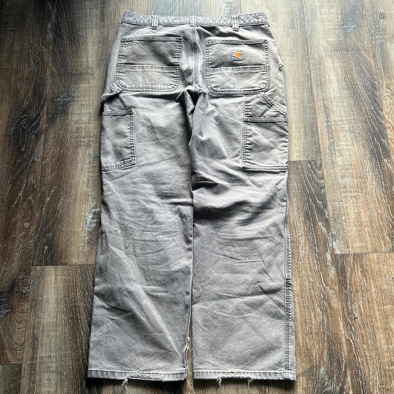 Grey Double knee carhartt Amazing fit😍 Huge hole in... Depop