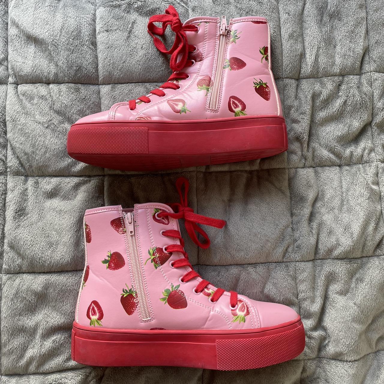 Strawberry Platform Boots Only worn once Depop
