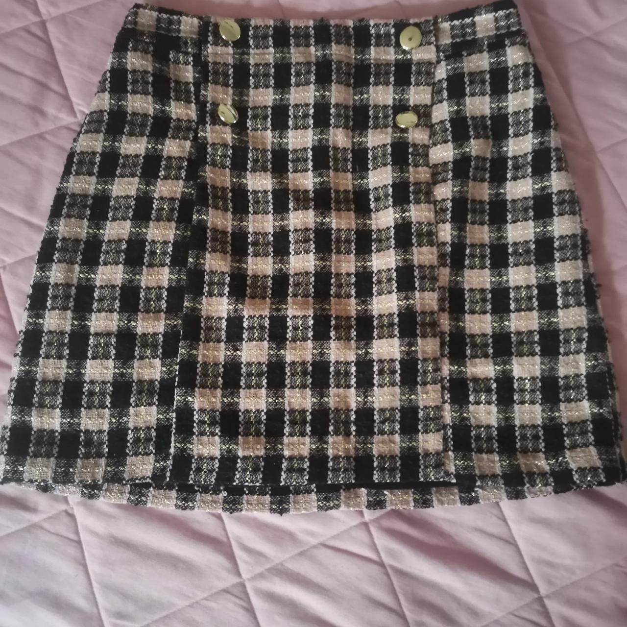 Mini Pink Plaid Skirt - Depop