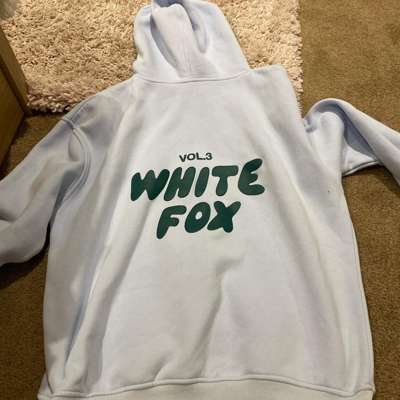 s/m white fox jumper worn couple times - Depop