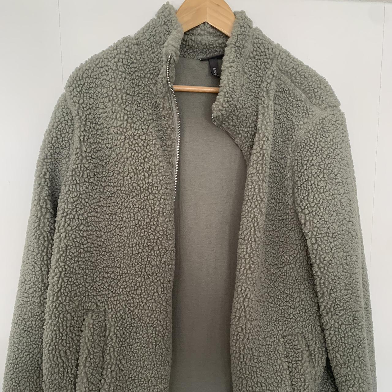 H&m sage fleece -Like new - Depop