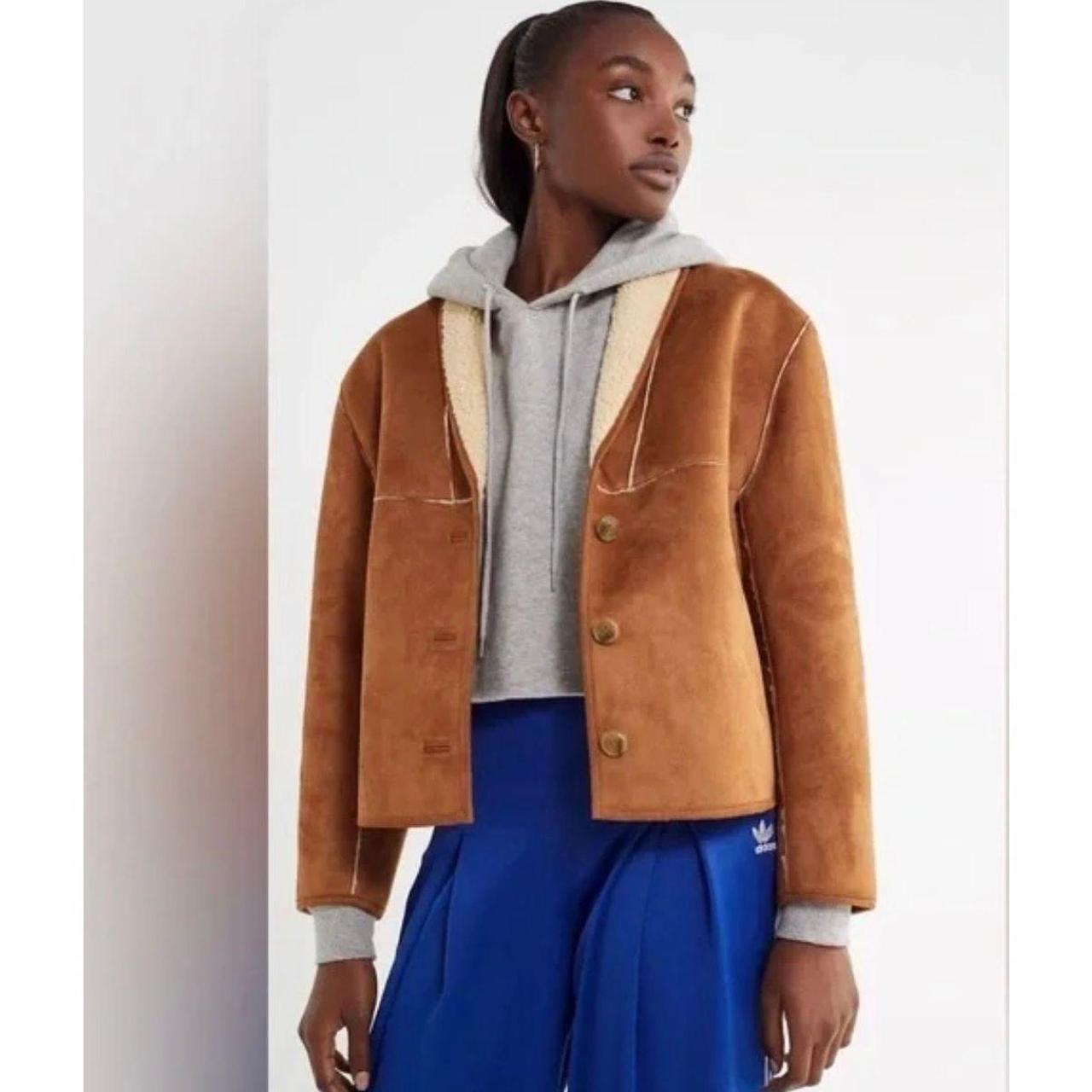 women's suede sherpa jacket