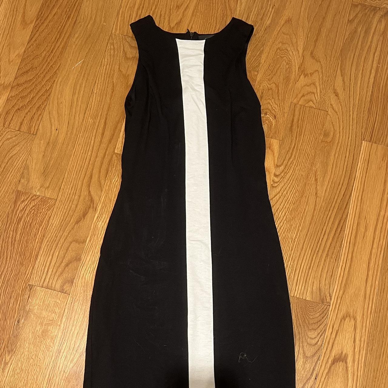 Karen Kane black dress with white stripe. great... - Depop