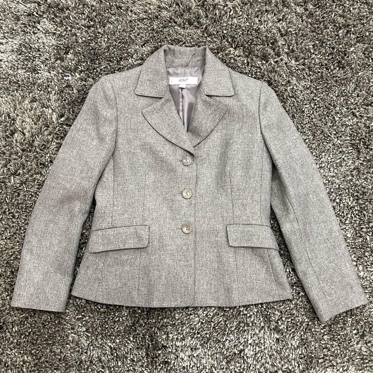 Le Suit Essentials Two Piece Pant Suit in Grey Marl,... Depop