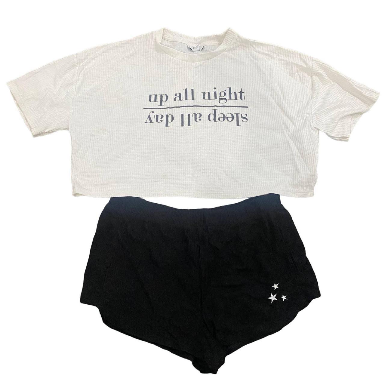 Topshop Up All Night Thermal Short Pajamas in Cream