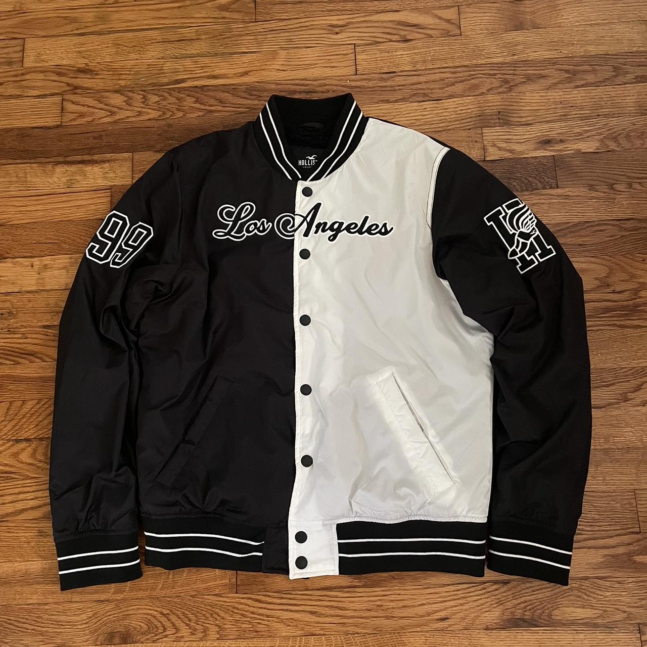 Hollister black and white jacket best sale