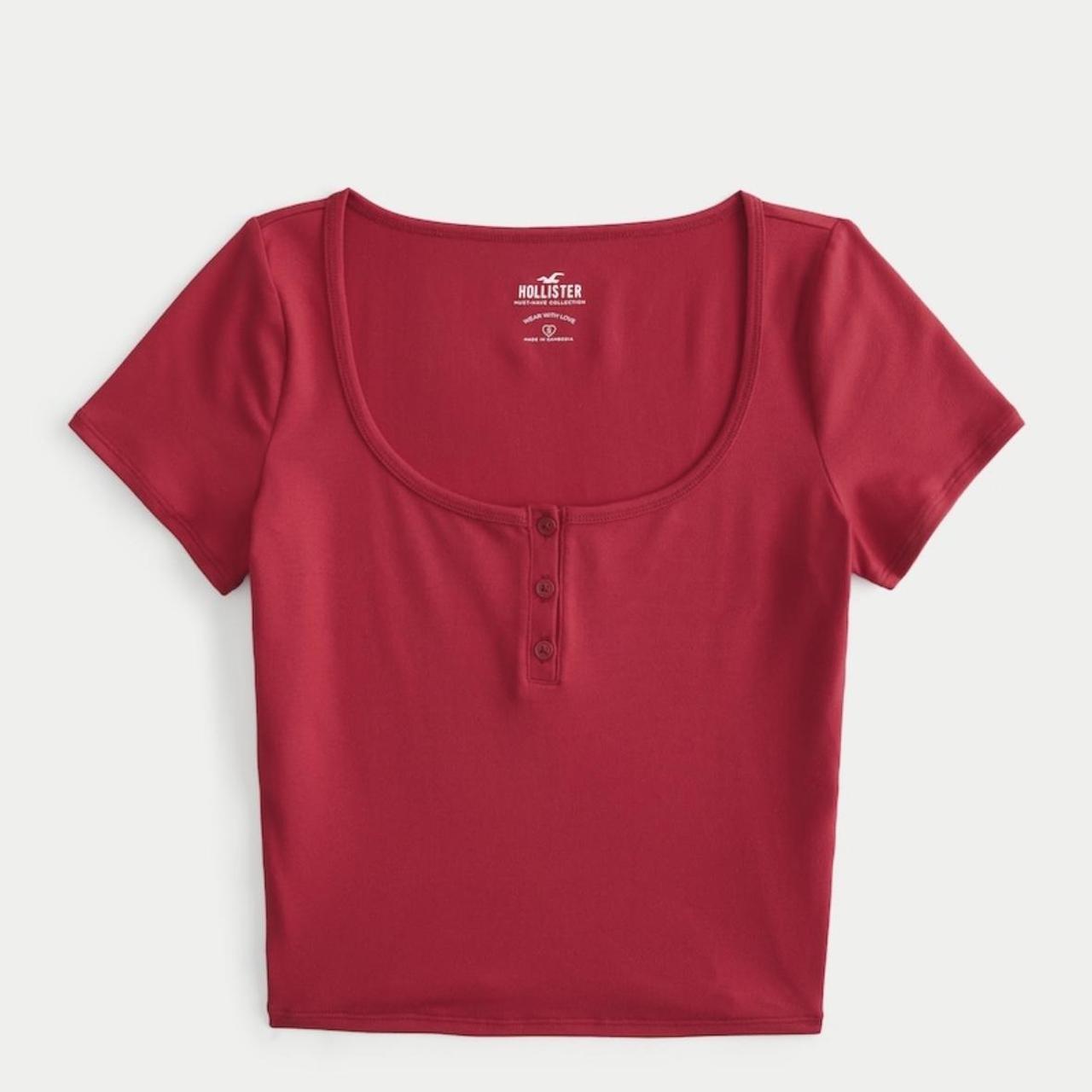 Hollister Small Short Sleeve Seamless Fabric Scoop... Depop