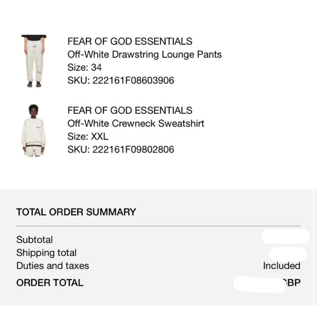 Fear of God ESSENTIALS: Off-White Crewneck Sweatshirt