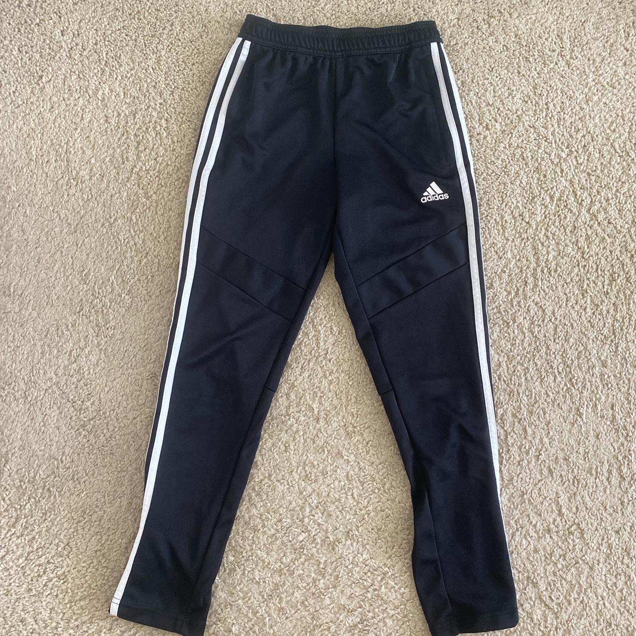 Two adidas black and white track pants Size:... - Depop