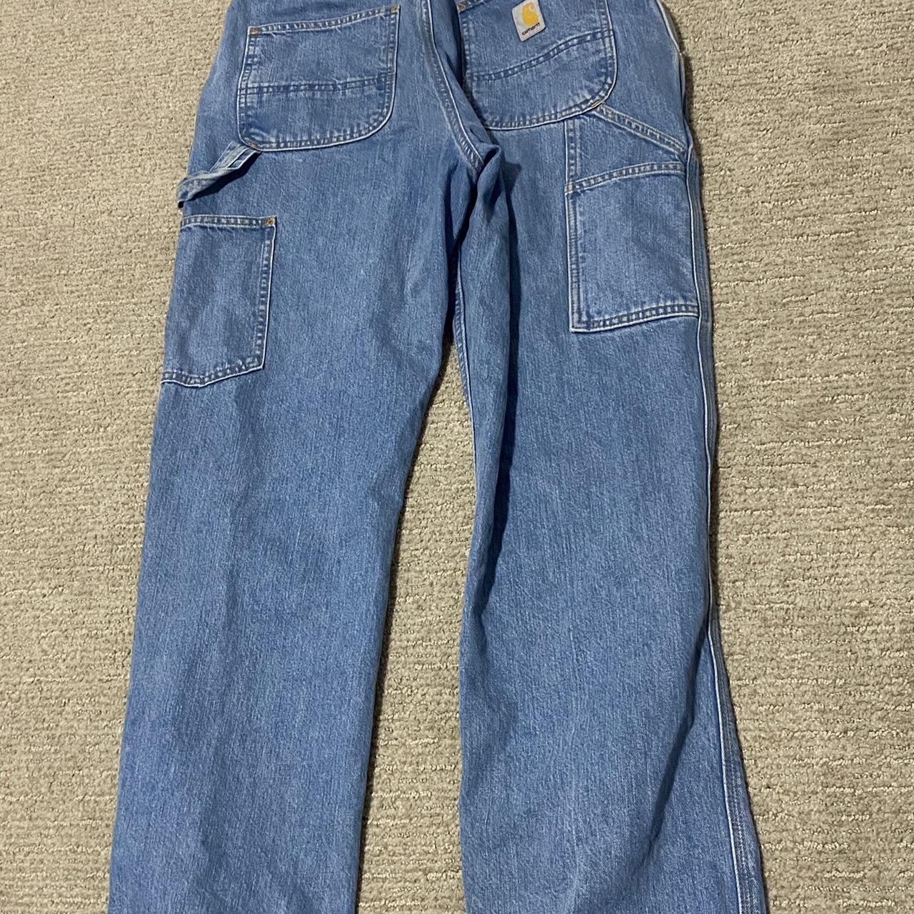 Carharrt jeans, size 30x30 loose fit, used but in... - Depop