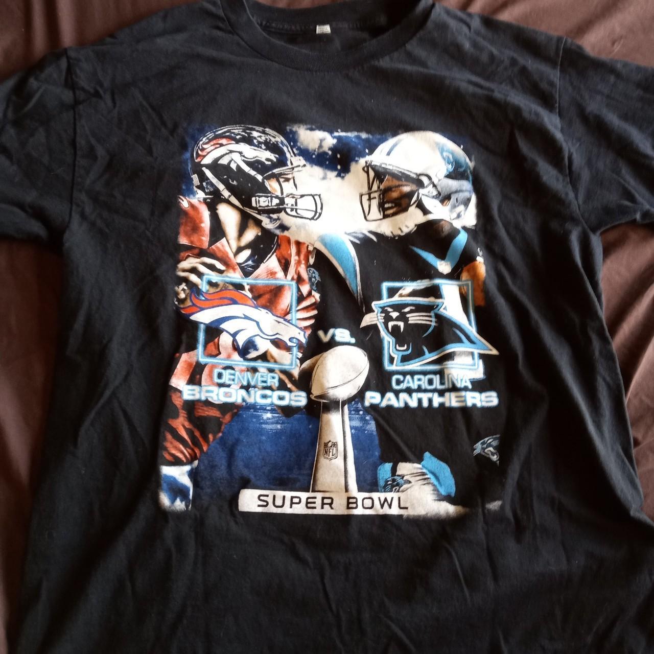 Mens Super Bowl 50 Broncos Vs Panthers Sz XL T- Shirt Super Bowl History  Manning