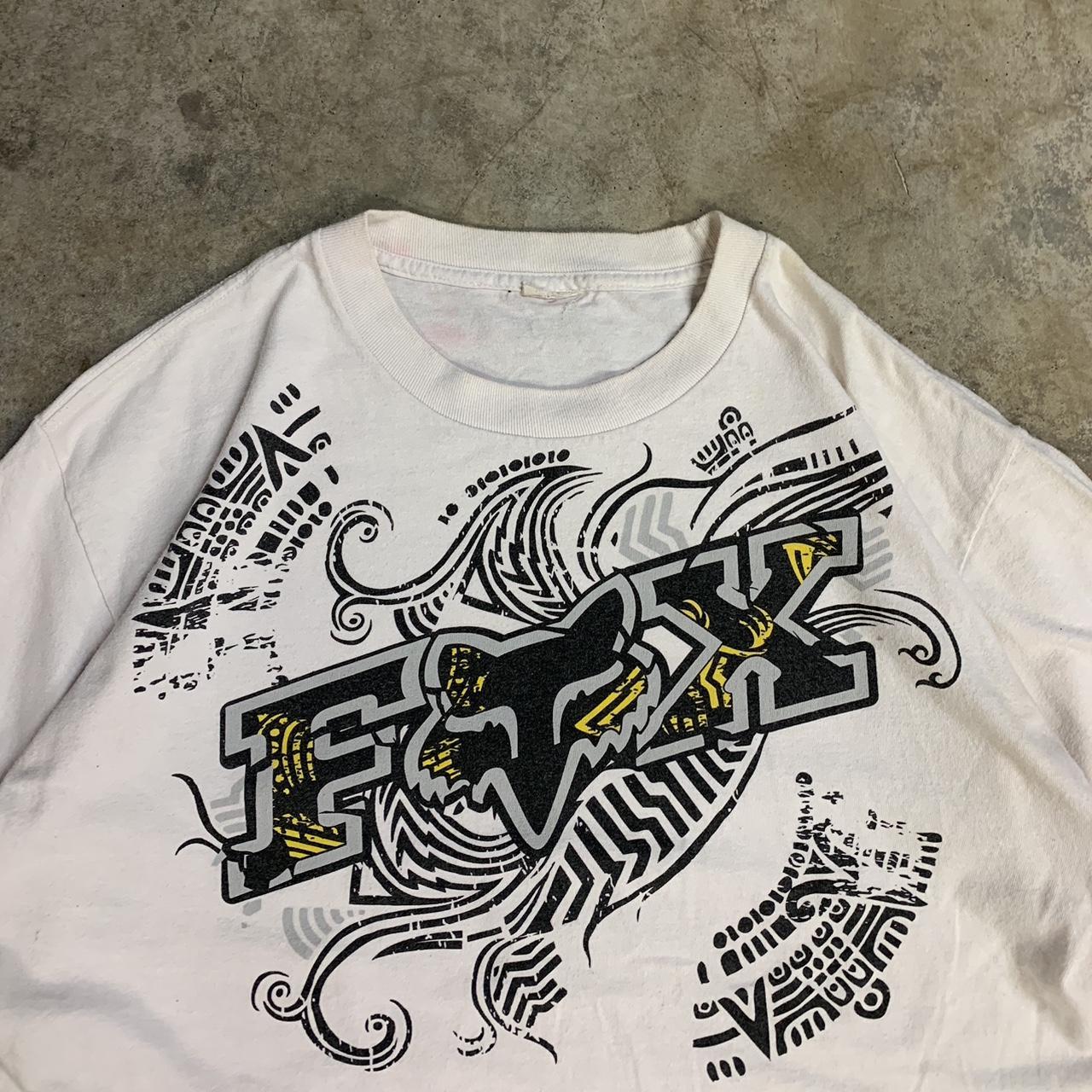 vintage early 2000s y2k fox racing tee size: large... - Depop