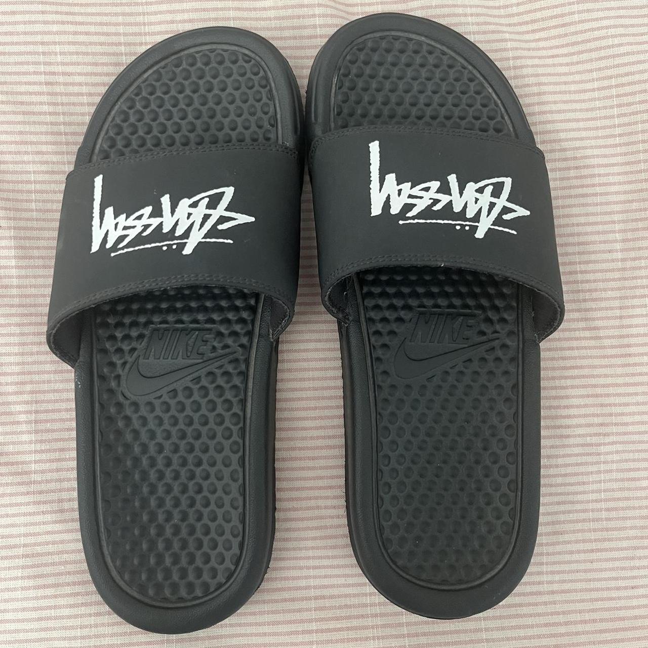 slightly worn size us 5 uk 4.5 # slides #stussy - Depop