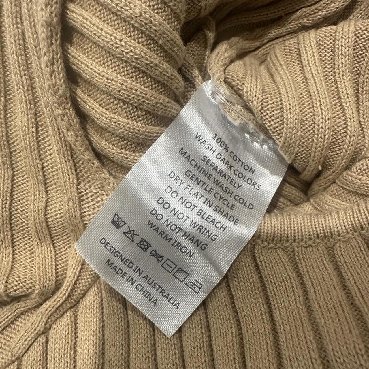 Anna Quan tan ribbed knit midi dress with cutout detail image 7