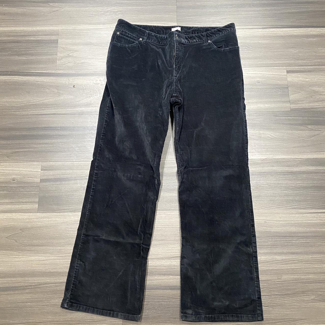 black corduroy pants light ageing worn once size 18... - Depop