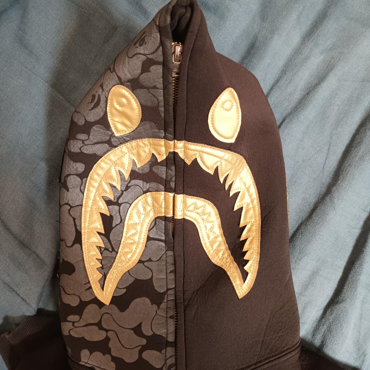 BAPE x Travis Scott Black Gold Shark Hoodie