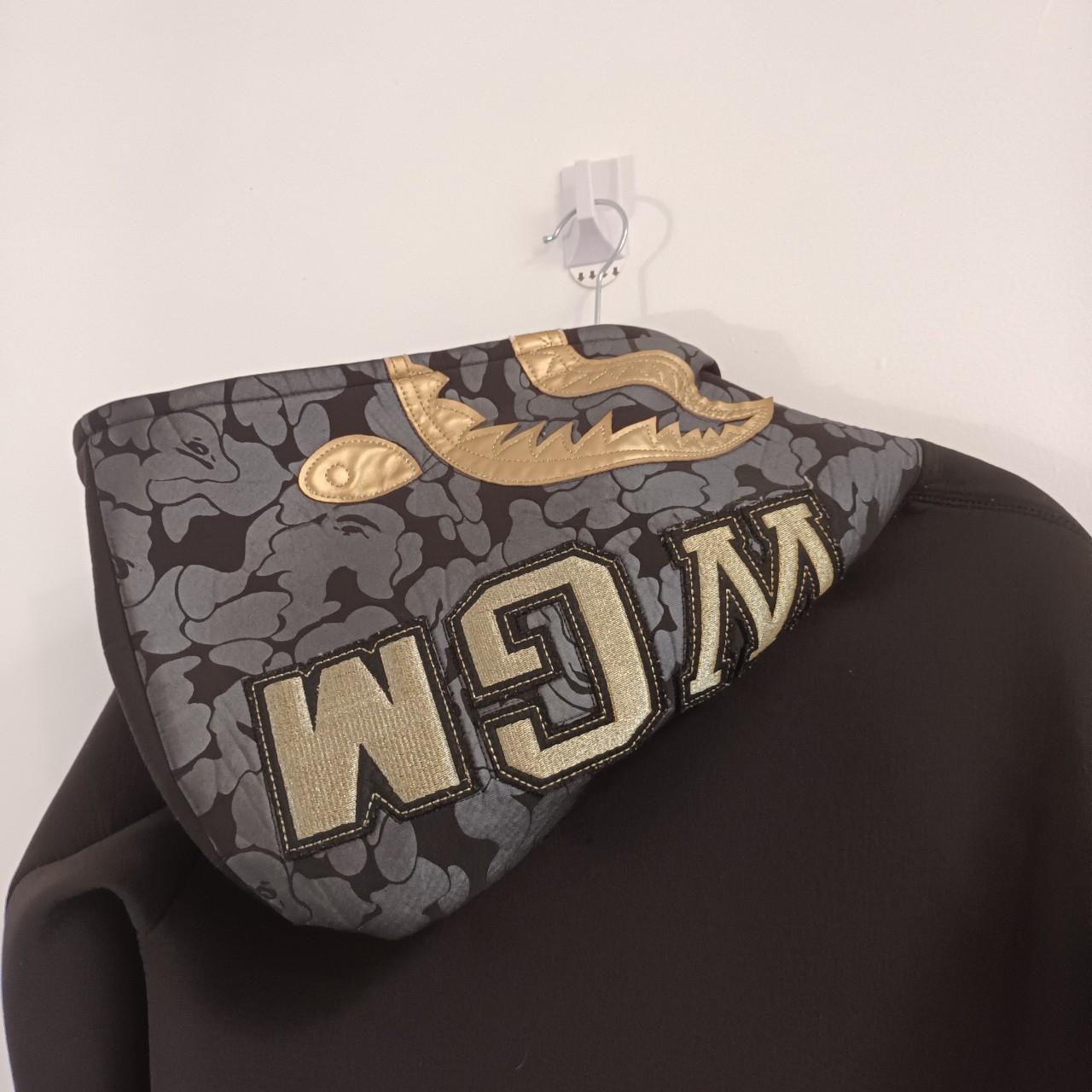 Bape gold shops shark hoodie