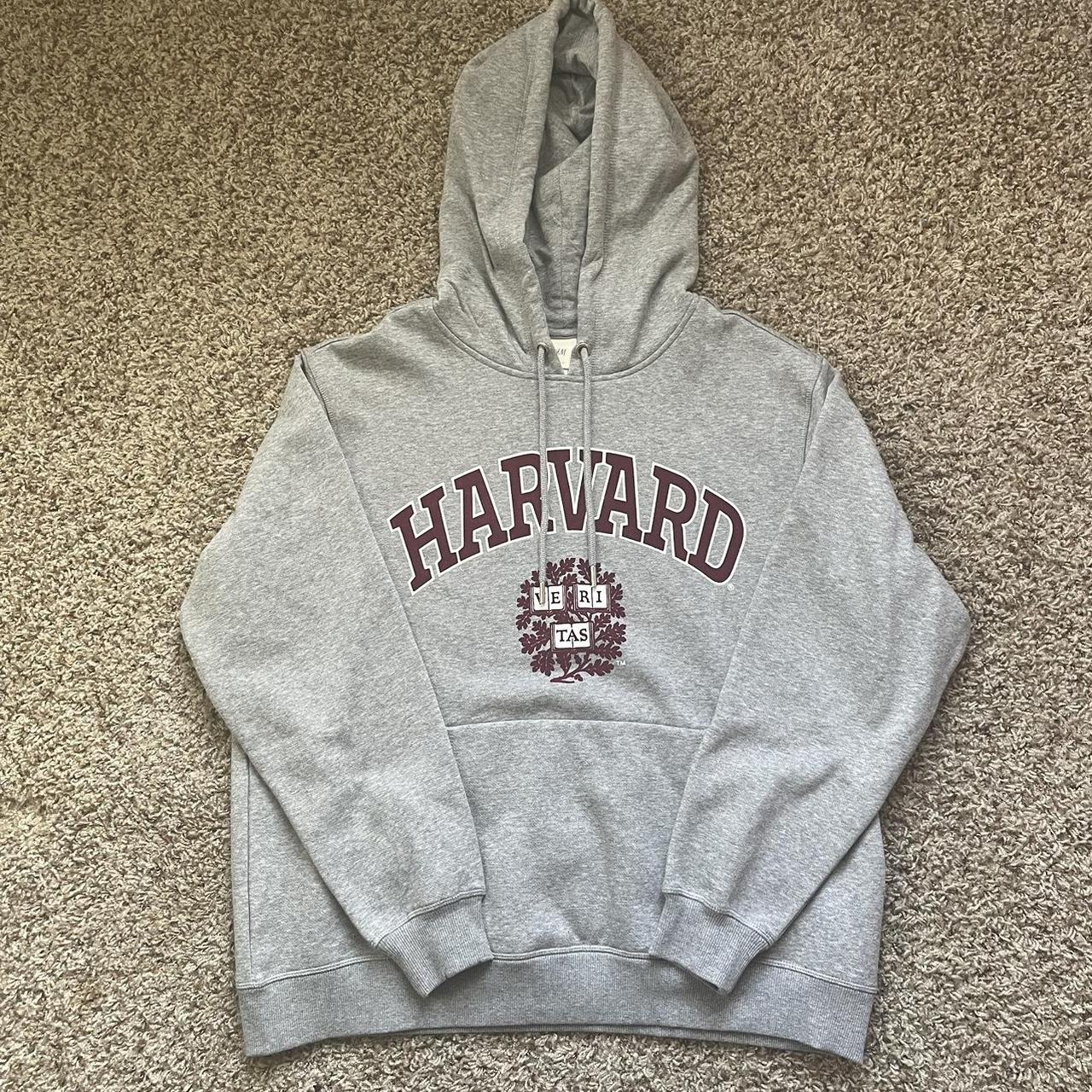 Grey Harvard Hoodie Large Excellent... - Depop