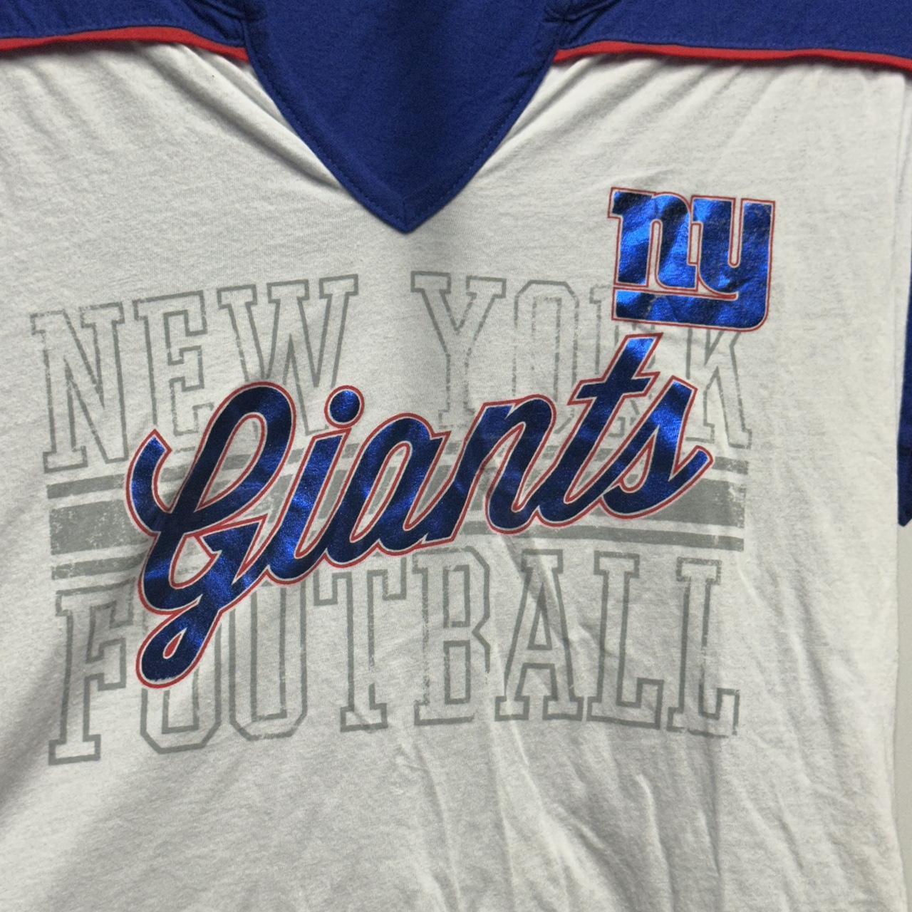 Blue NFL NY Giants Long Sleeve Shirt Size: Large - Depop