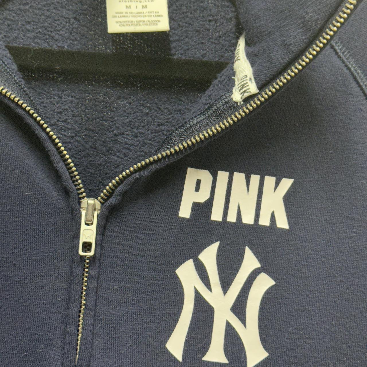 New York Yankees Shirt Women Medium Victorias Secret Pink Raglan